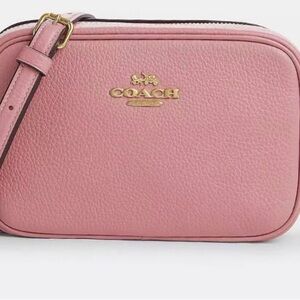 Coach Pink Pebbled Leather Crossbody Camera Bag